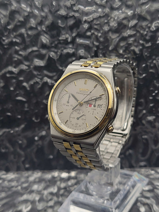 Seiko Chronograaf - Ref. 7A38-7280 - Quartz - Two Tone
