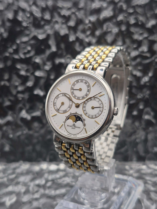 Baume Et Mercier Moonphase Triple Date Ref. 5134 Quartz BOR Bracelet