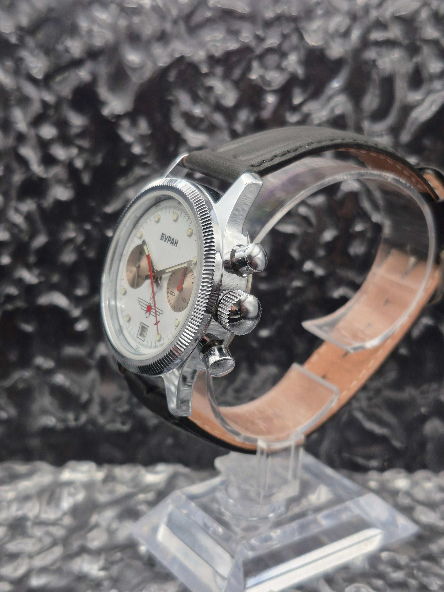 Poljot Buran Chronograph Cal. 3133 - Valjoux 7734 White Dial Mechanical - Red Robin Watches
