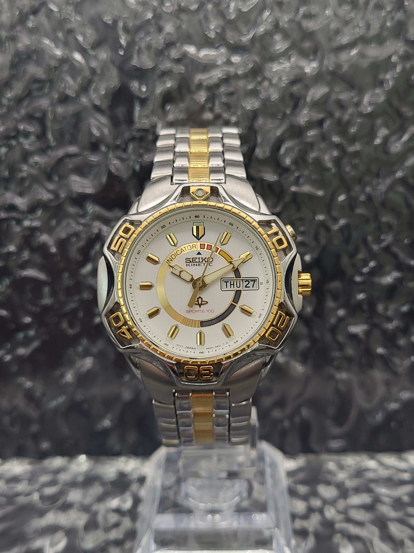 Seiko Kinetic Sports 100 - Ref. 5M43-0A39 - Day Date - Full Set
