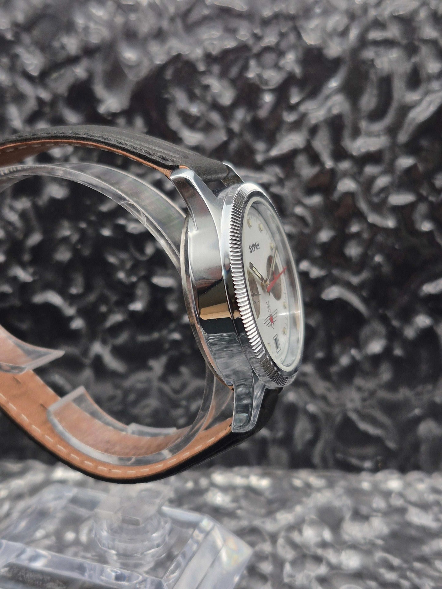 Poljot Buran Chronograph Cal. 3133 - Valjoux 7734 White Dial Mechanical - Red Robin Watches