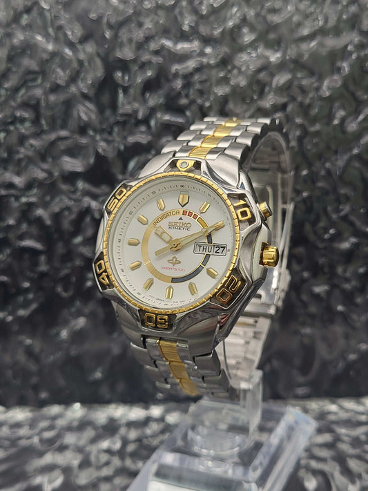 Seiko Kinetic Sports 100 - Ref. 5M43-0A39 - Day Date - Full Set