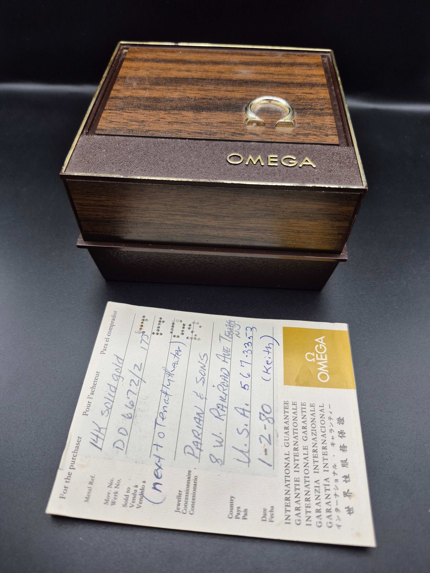 Omega Ultra Thin 14K Solid Gold Ref. D 6672 - Cal. 625 Dress Watch - Box and Papers - Red Robin Watches