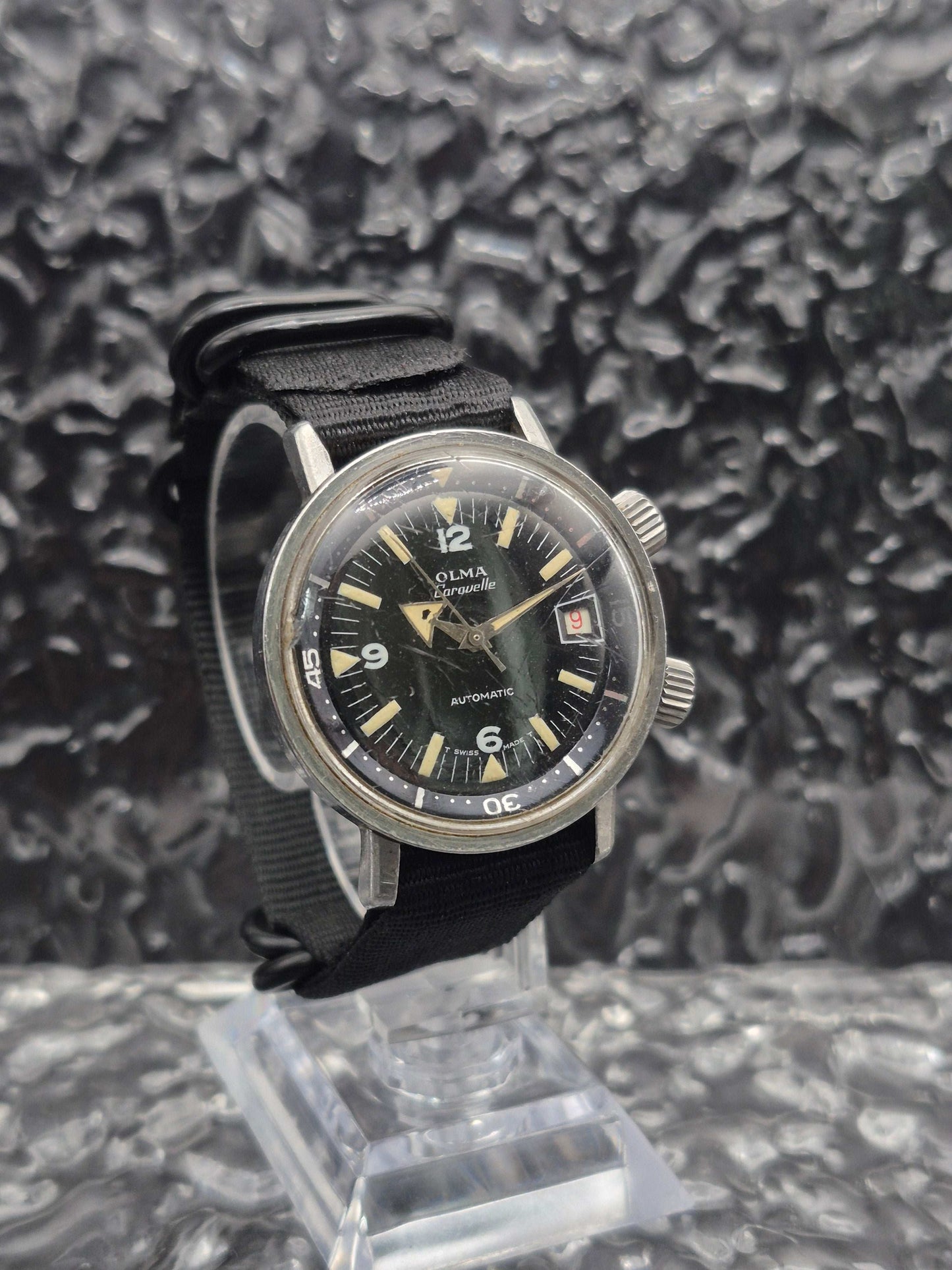 Olma Caravelle Super Compressor Ref. 0748/3 1960s Automatic Diver - Red Robin Watches