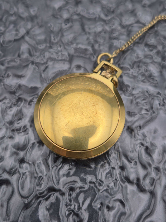 Vintage Stowa Pocket Watch Gold Tone Manual Wound With Chain