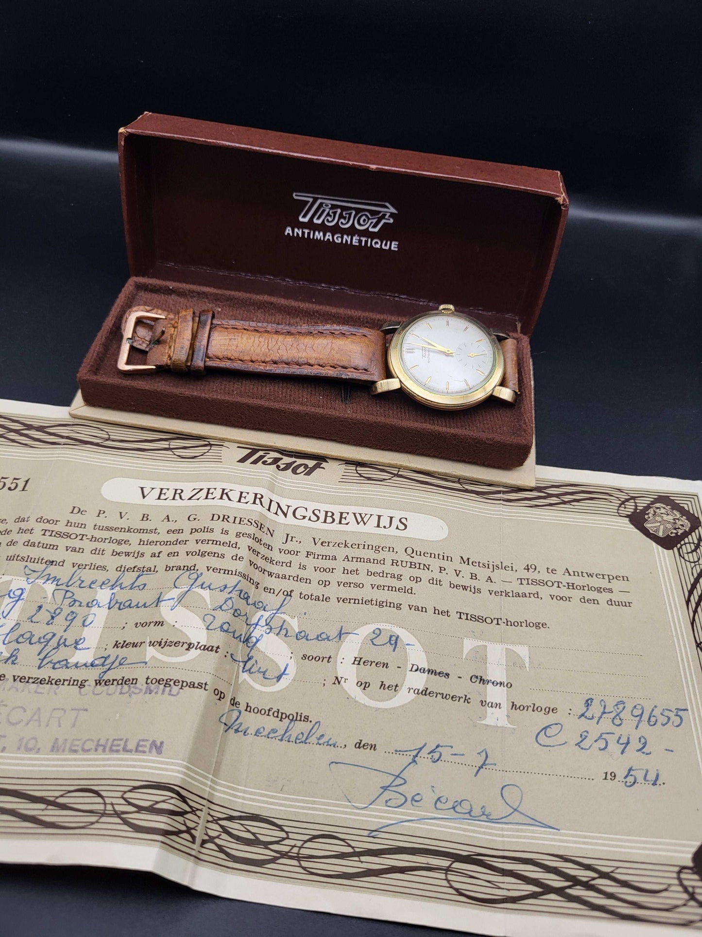 Tissot Bumper Automatic - Ref. 6579-7 - 1950s Men's Watch - Box And Papers