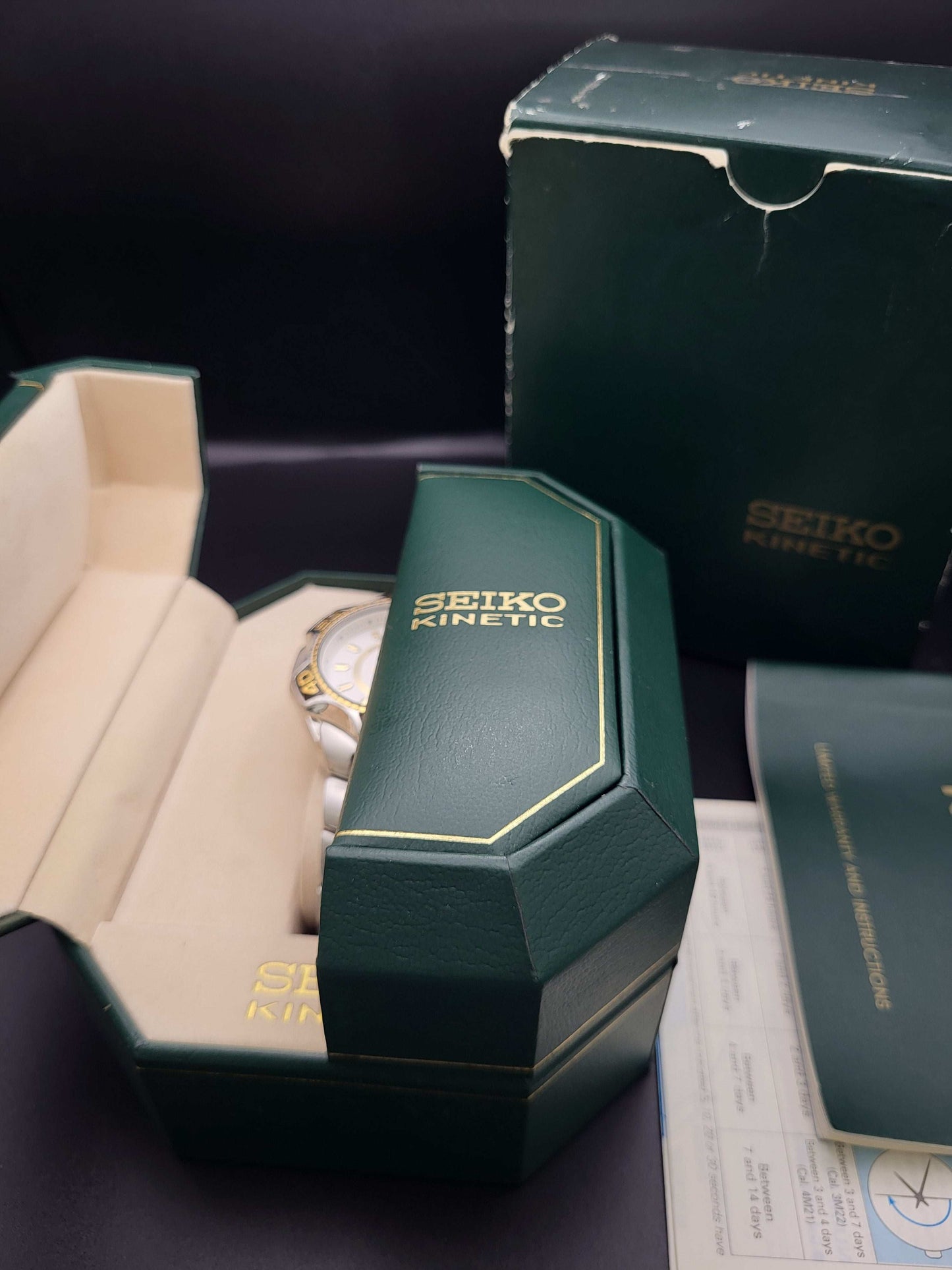 Seiko Kinetic Sports 100 - Ref. 5M43-0A39 - Day Date - Full Set