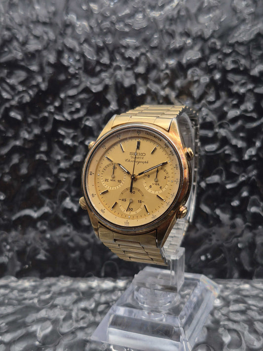 Seiko Quartz Chronograph Ref. 7A28-7020 Gold Tone 'James Bond' - Red Robin Watches