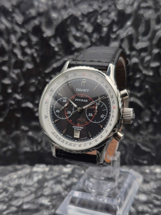 Poljot 'Montbrillant' Mechanical Chronograph Cal. 3133 - Valjoux 7734 - Red Robin Watches