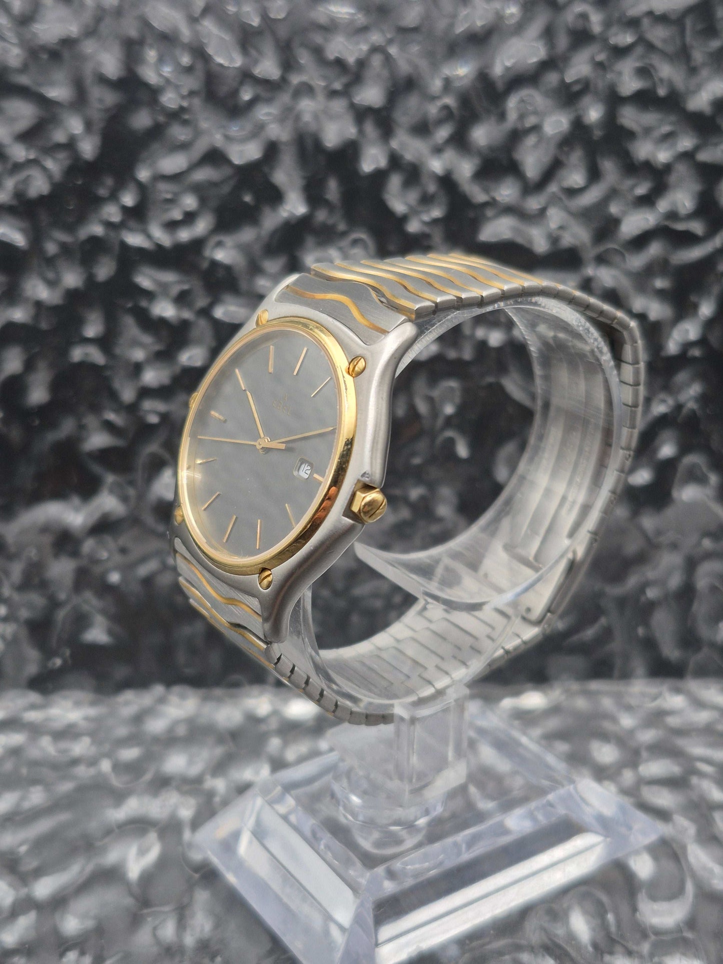 Ebel Classic Wave Ref. 183903 YG/SS Boxed Gray Dial 35mm Men's Quartz