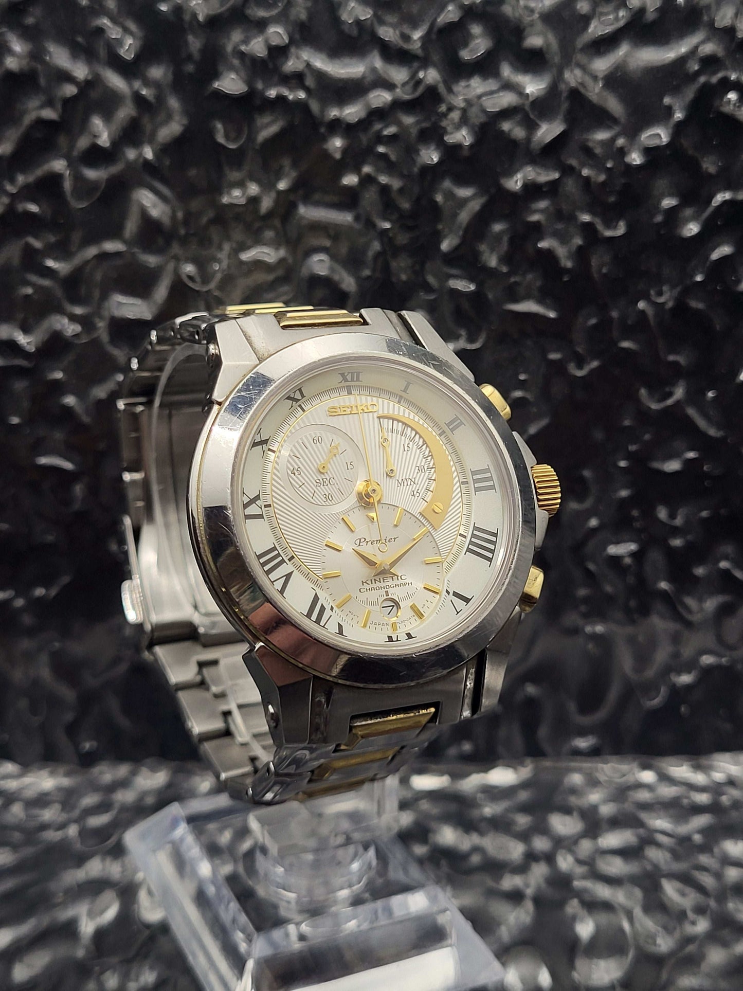 Seiko Kinetic Premier Chronograaf - Ref. 7L22-0AR0 - SNL042 - Full Set - Red Robin Watches