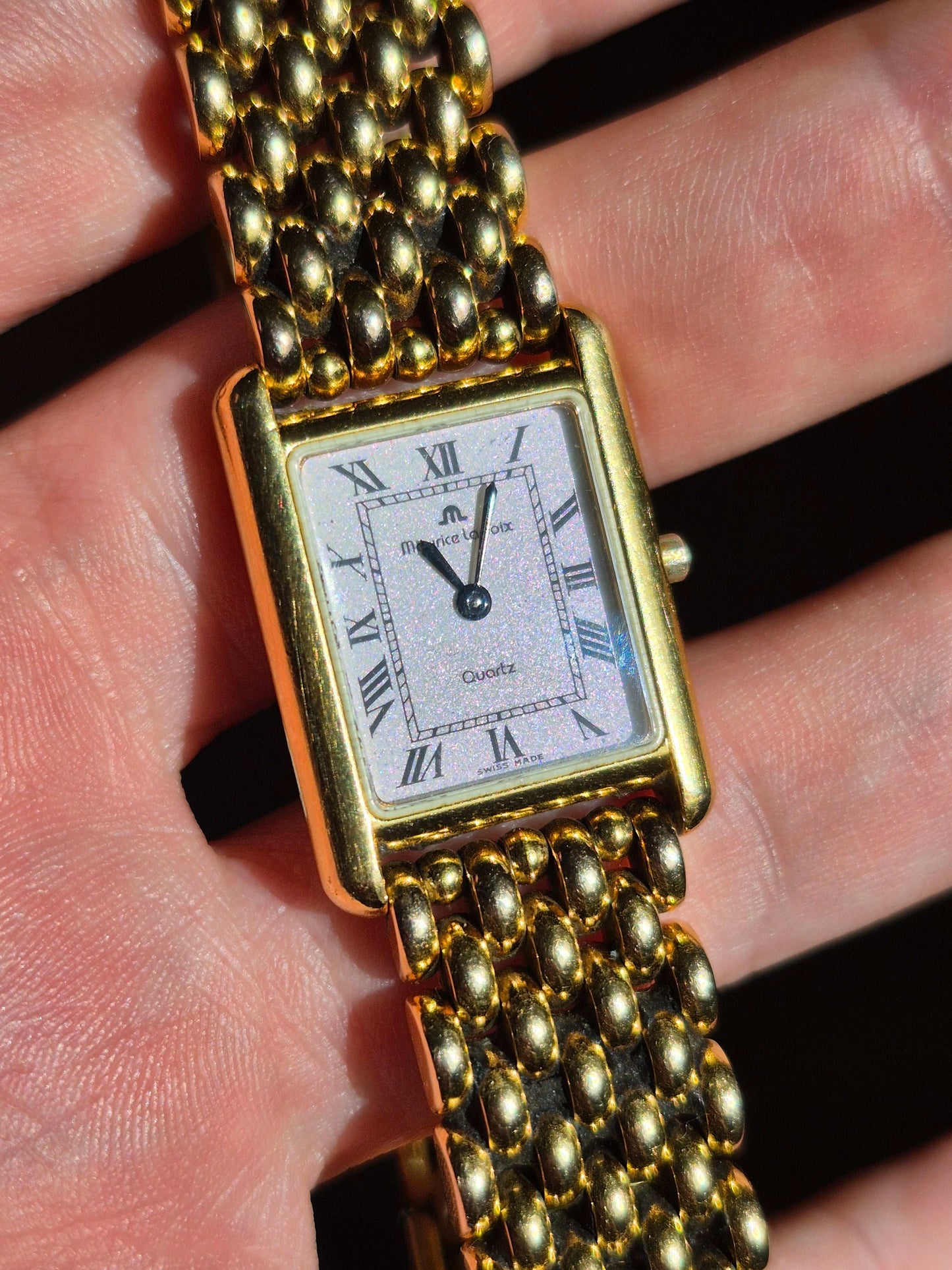 Maurice Lacroix Tank Ref. 32538 Quartz Unique Dial Gold Tone