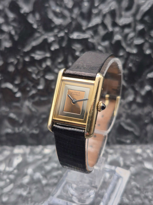 Cartier Must De Tank Vermeil Trinity Manual Wound 925 Silver - 21x28