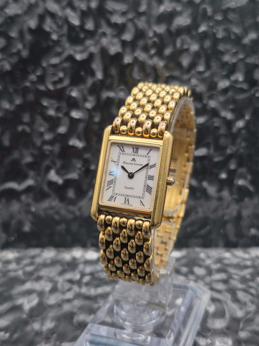 Maurice Lacroix Tank Ref. 32538 Quartz Unique Dial Gold Tone