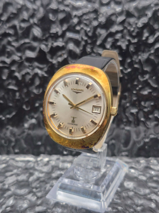 Longines Ultronic Ref. 8617-1 Gold Tone Cal. 6312 Date Sunburst With Papers - Red Robin Watches