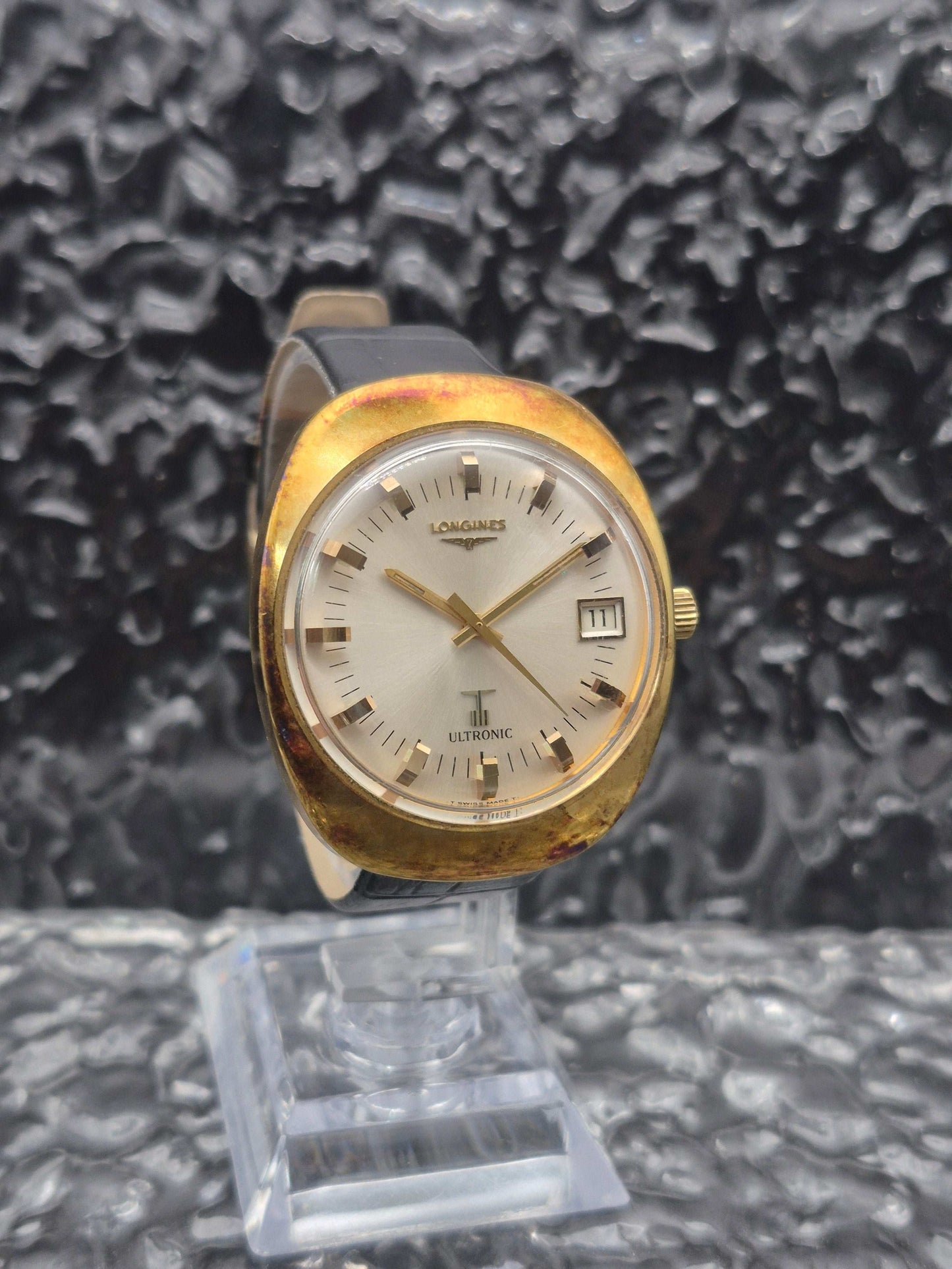 Longines Ultronic Ref. 8617-1 Gold Tone Cal. 6312 Date Sunburst With Papers - Red Robin Watches