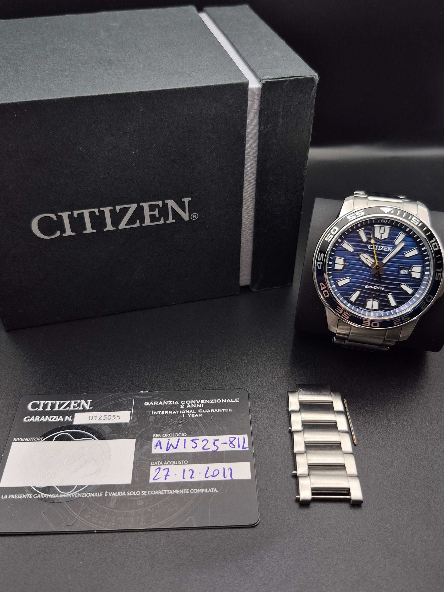 Citizen Eco-Drive Ref. AW1525-81L Blue Dial Boxed Men's Solar