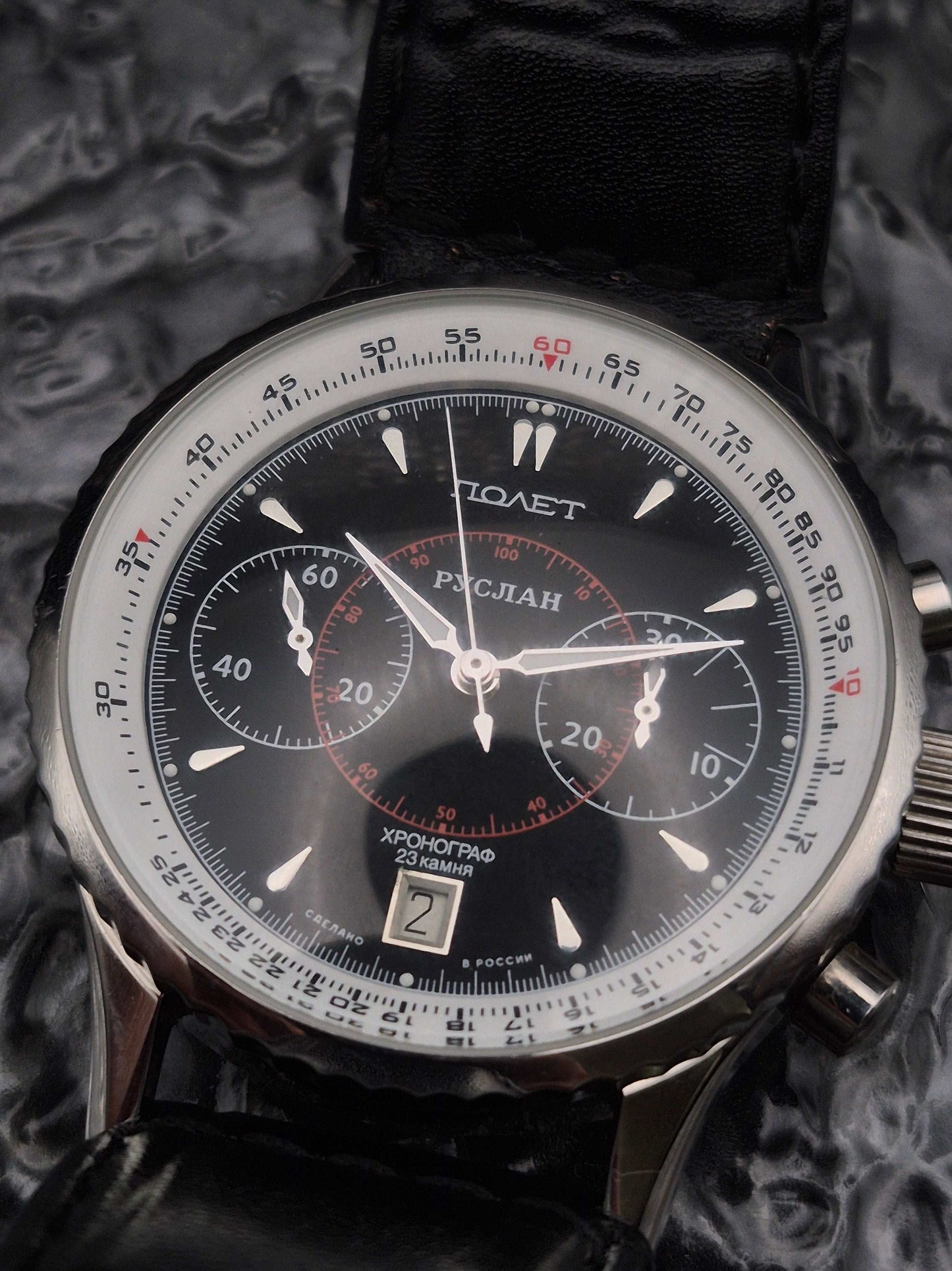 Poljot 'Montbrillant' Mechanical Chronograph Cal. 3133 - Valjoux 7734 - Red Robin Watches