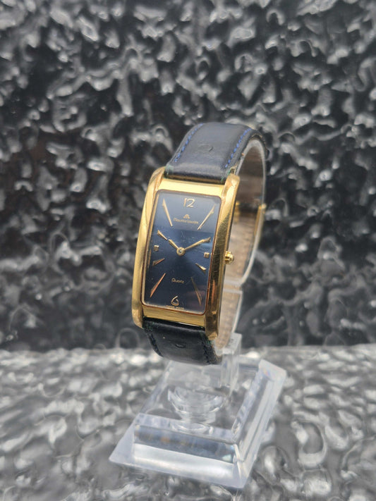 Maurice Lacroix Fiaba Ref. 47495 Blue Dial Gold Tone Tank Quartz