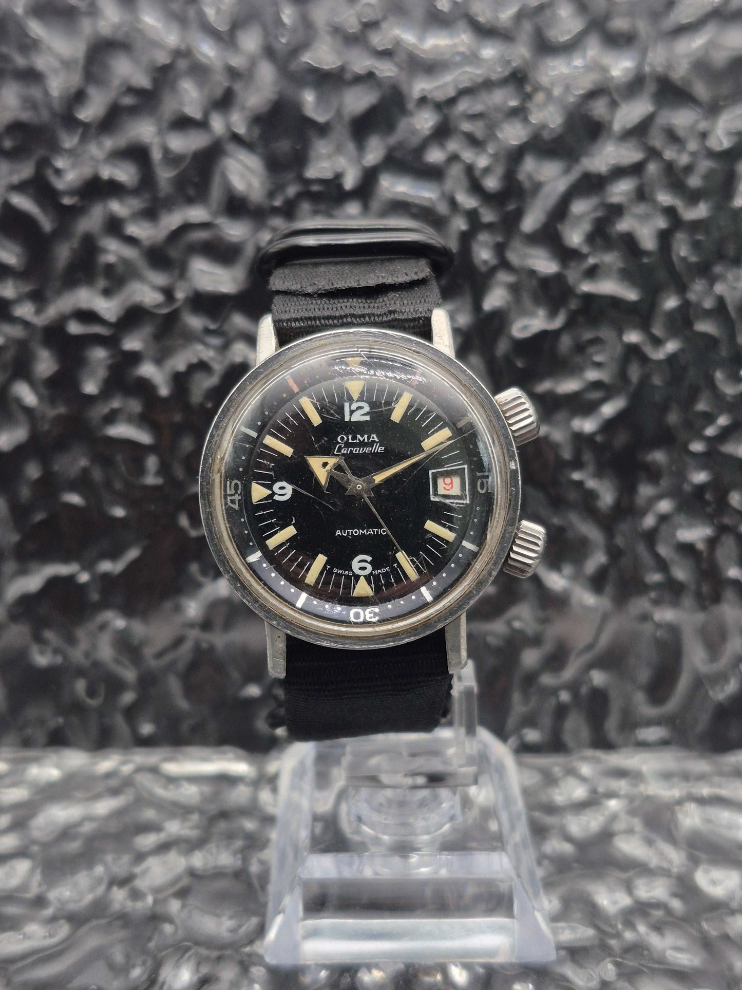 Olma Caravelle Super Compressor Ref. 0748/3 1960s Automatic Diver - Red Robin Watches