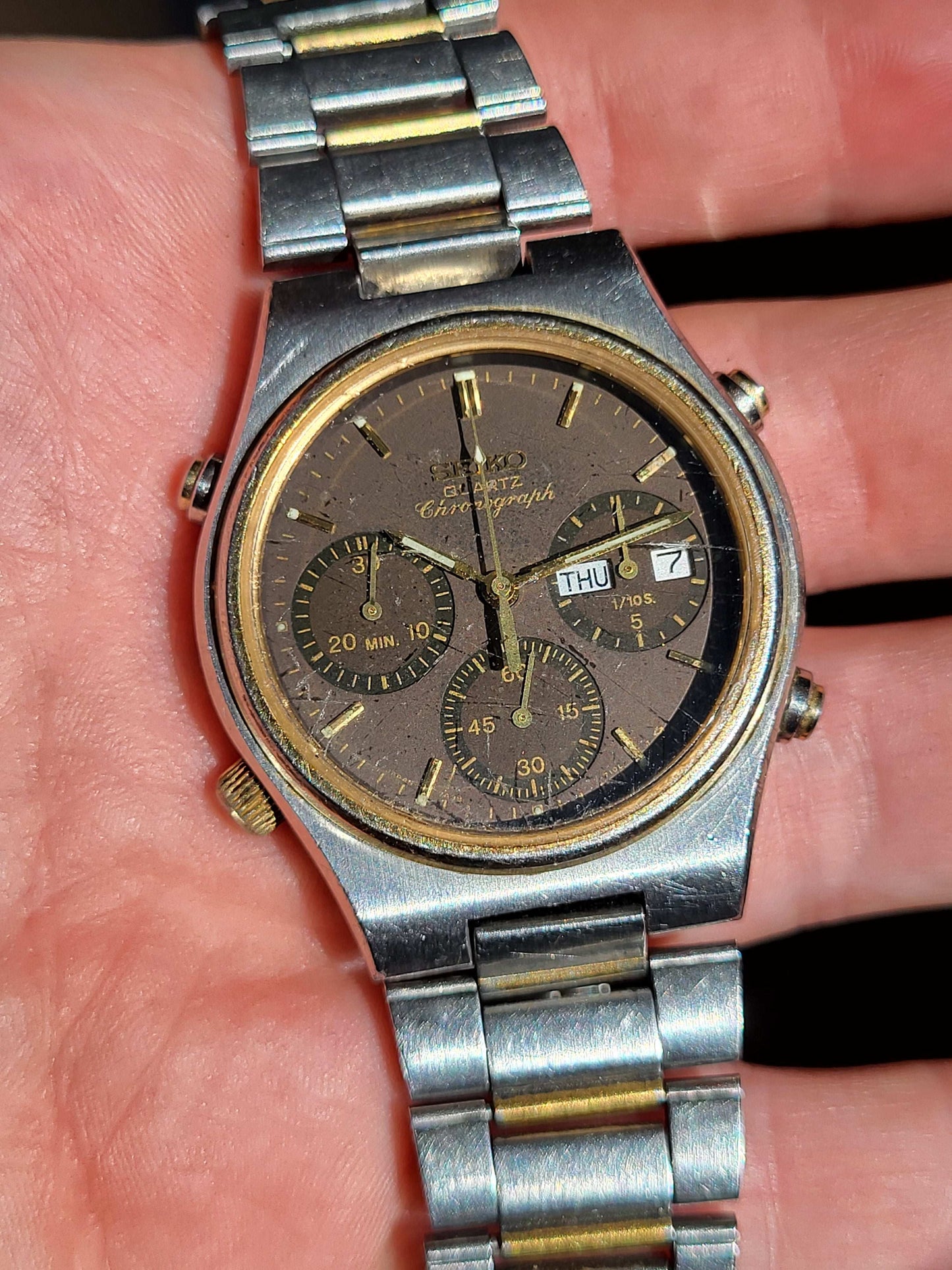 Seiko Chronograph - Ref. 7A38-709P - Brown Dial - Quartz