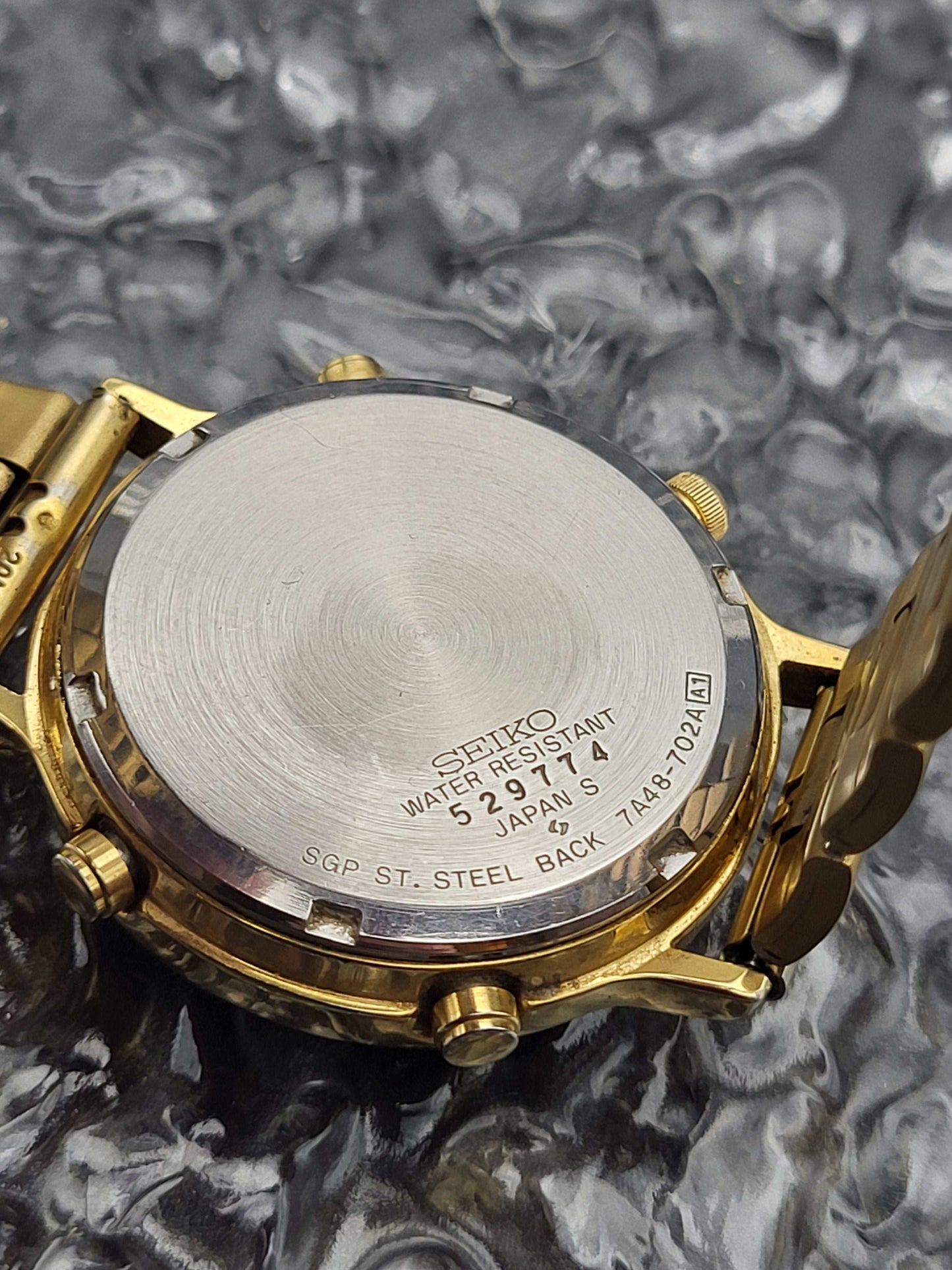 Seiko Moonphase Chronograph - Ref. 7A48-702A - Quartz - Goudkleurig - Red Robin Watches