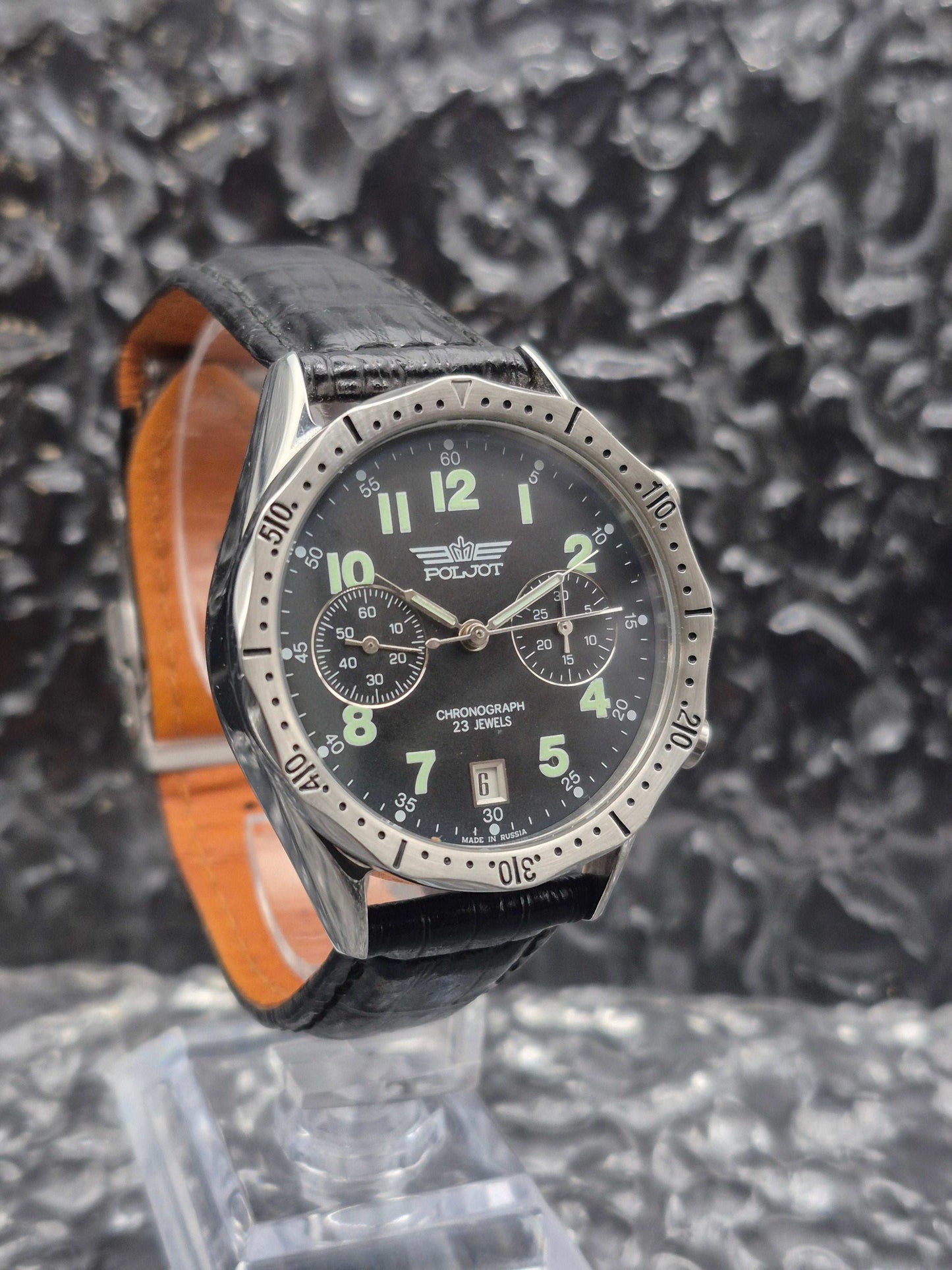 Poljot 'Luftwaffe' Chronograph Cal. 3133 - Valjoux 7734 Black Dial - Red Robin Watches