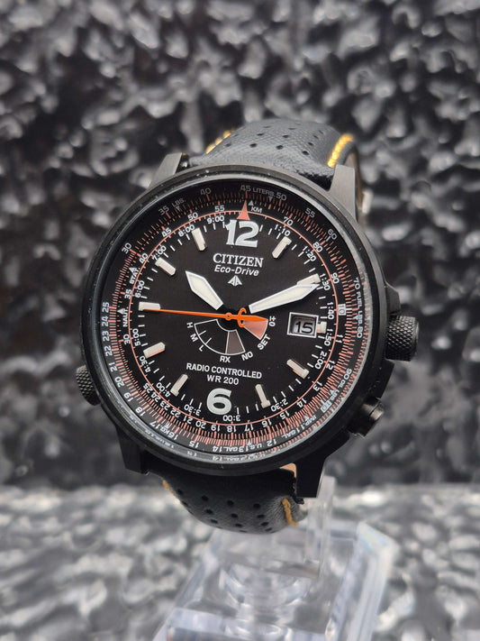 Citizen Eco-Drive Radio Controlled Ref. AS2025-09E Full Set Black PVD - Red Robin Watches