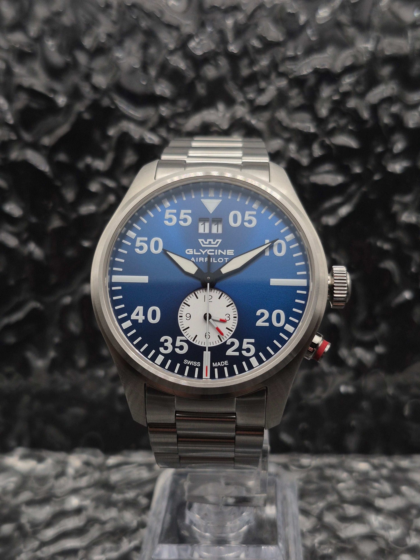 Glycine Airpilot Ref. GL0449 Full Set Blue Dial Quartz - Red Robin Watches