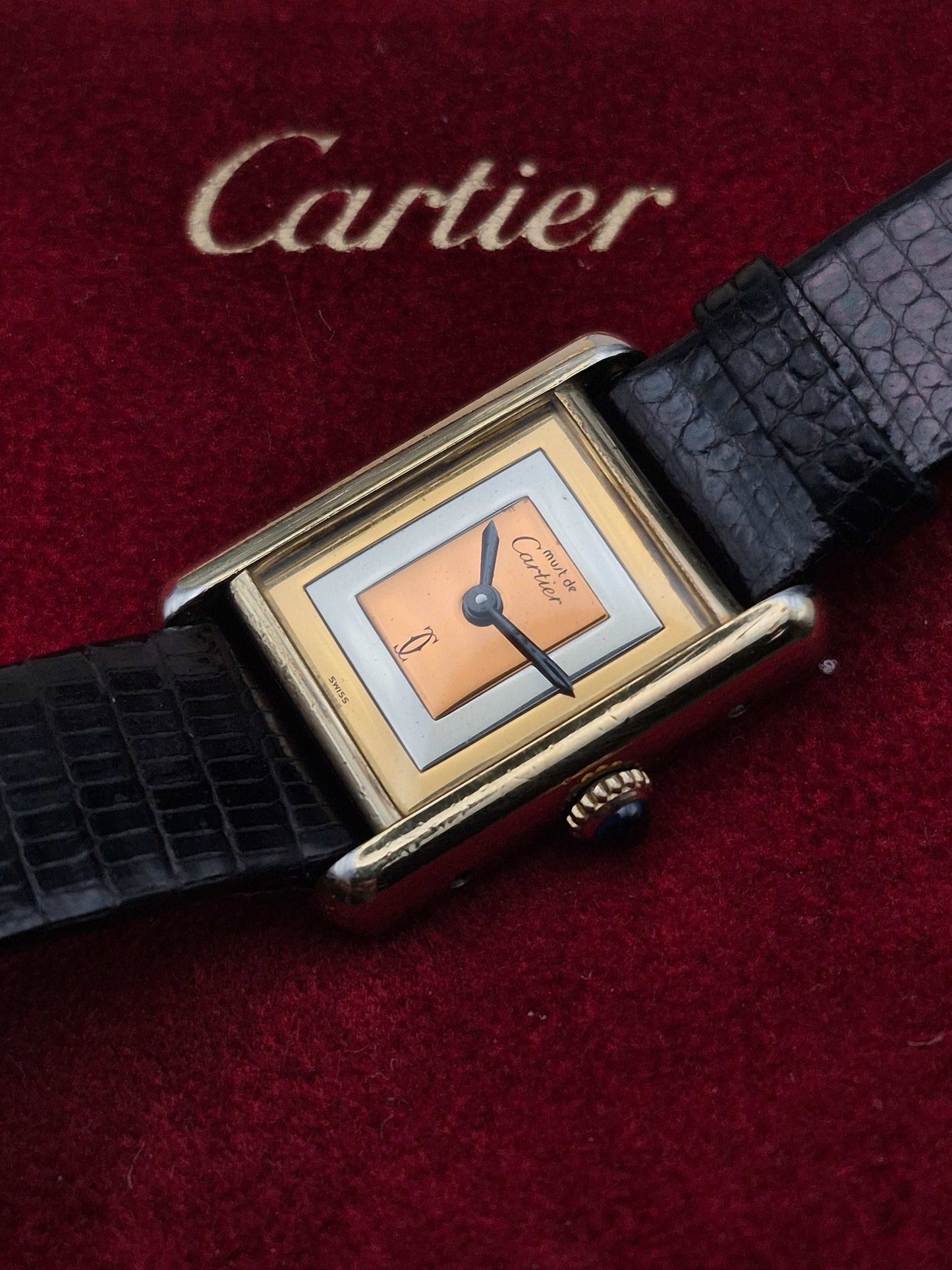 Cartier Must De Tank Vermeil Trinity Manual Wound 925 Silver - 21x28