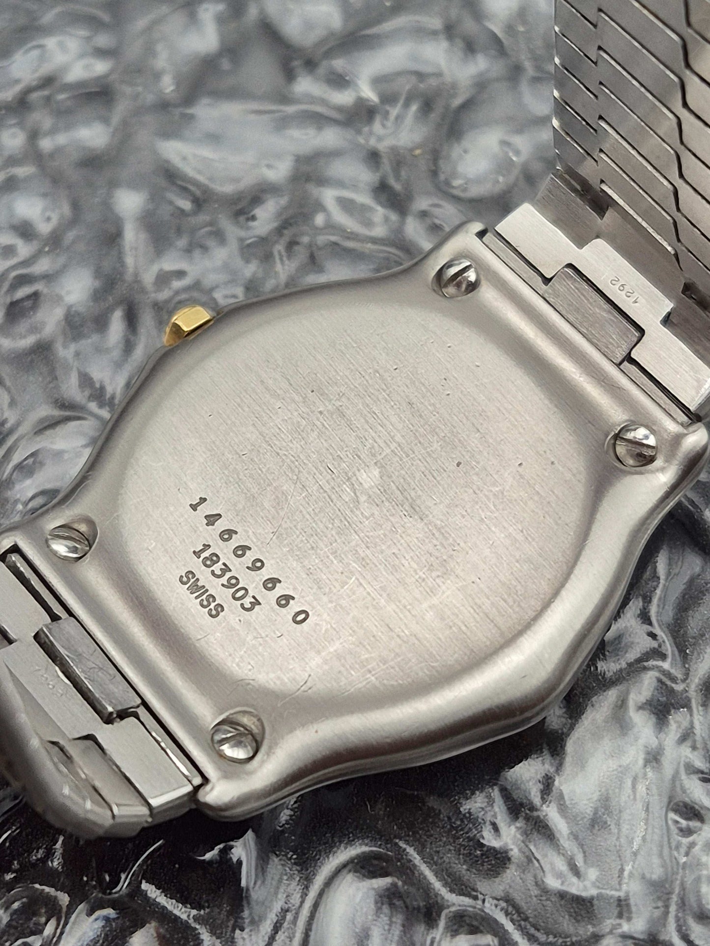 Ebel Classic Wave Ref. 183903 YG/SS Boxed Gray Dial 35mm Men's Quartz