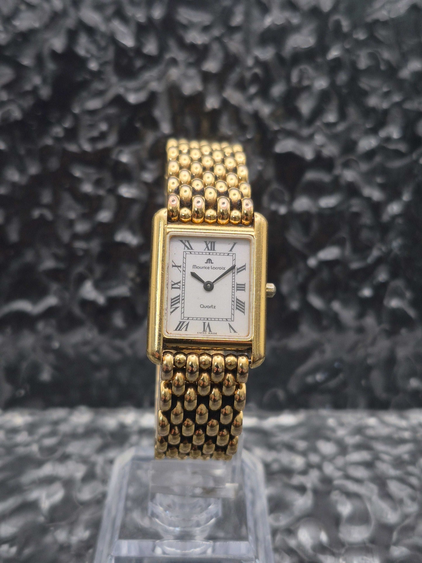 Maurice Lacroix Tank Ref. 32538 Quartz Unique Dial Gold Tone