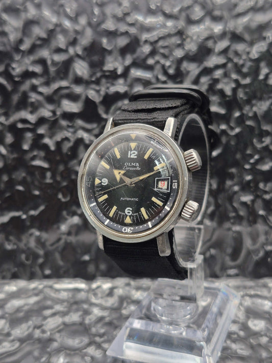 Olma Caravelle Super Compressor Ref. 0748/3 1960s Automatic Diver - Red Robin Watches
