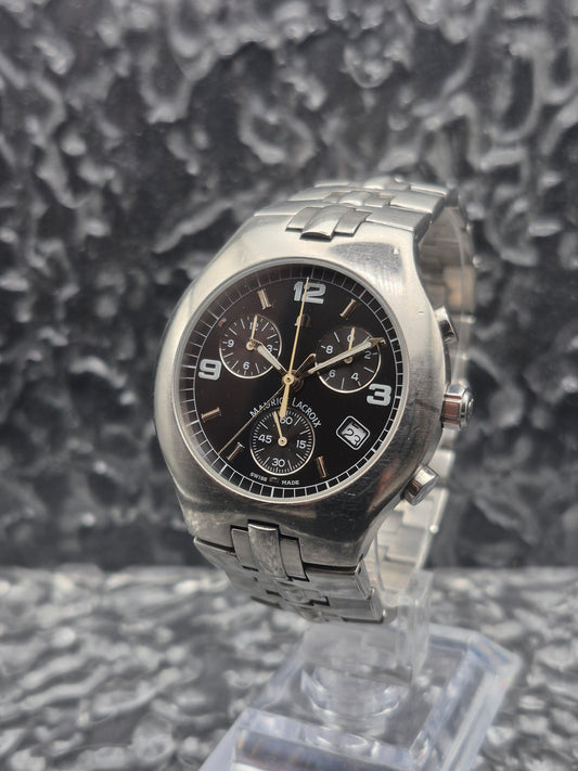 Maurice Lacroix Siras Chronograph Ref. SA1027 Black Dial Quartz - Red Robin Watches
