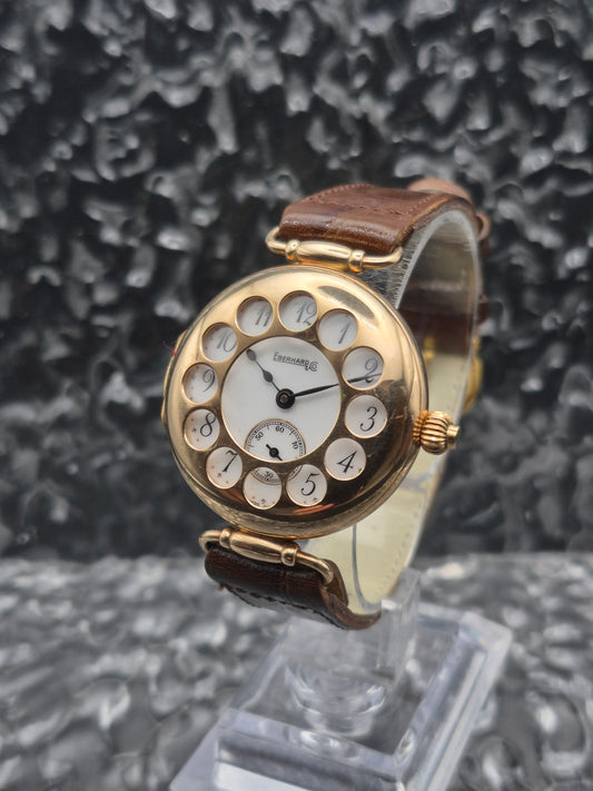Eberhard & Co. Semi Hunter Solid 14k Yellow Gold Manual Wound Vintage