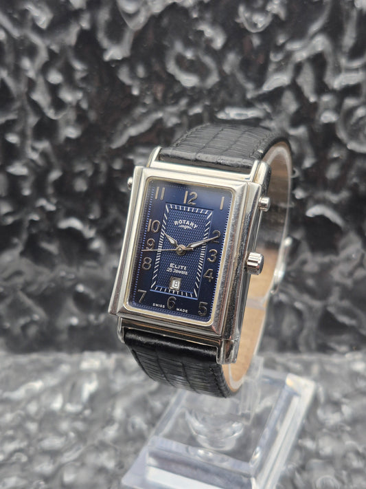 Rotary Elite Reverso Tank Ref. 10729-PO:02191 Automatic Blue Dial