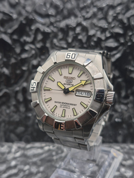 Seiko 5 Sports Full Lume Dial Ref. 7S36-03F0 Automatic Day Date