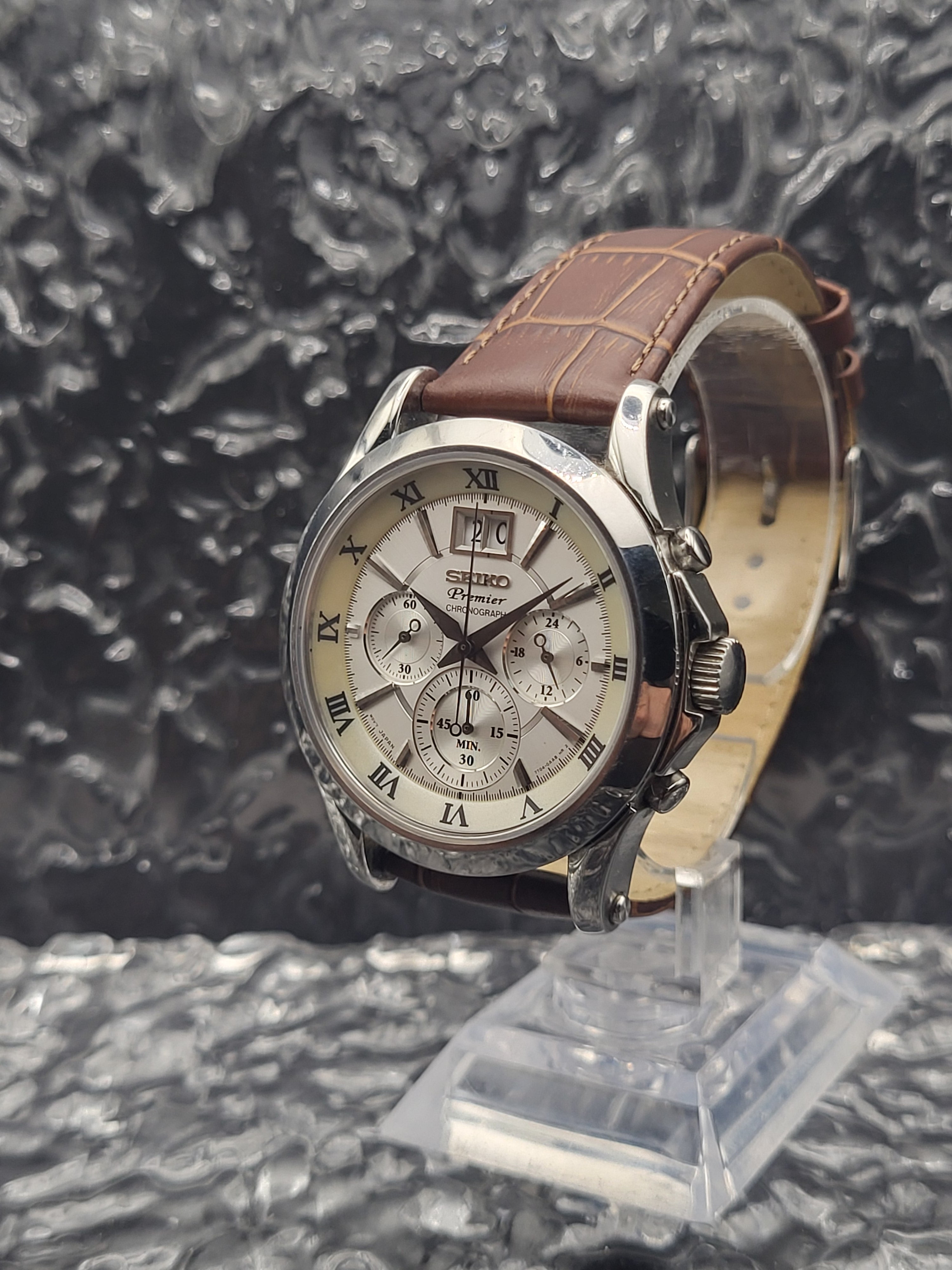 Seiko Premier 7T04-0AA0 - Full Set - Chronograph - Quartz – Red