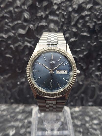 Citizen Fluted Bezel - Ref. 6100-S45393 - Blauwe Sunburst - Kanji