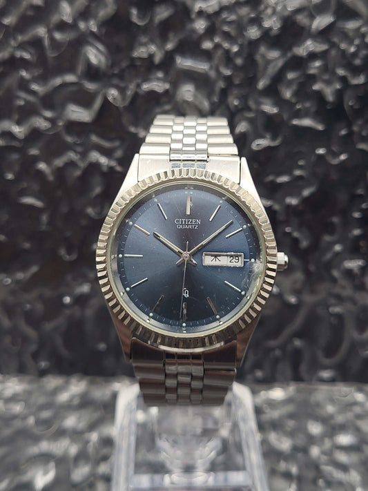 Citizen Fluted Bezel - Ref. 6100-S45393 - Blauwe Sunburst - Kanji