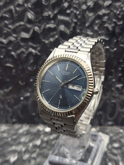Citizen Fluted Bezel - Ref. 6100-S45393 - Blauwe Sunburst - Kanji