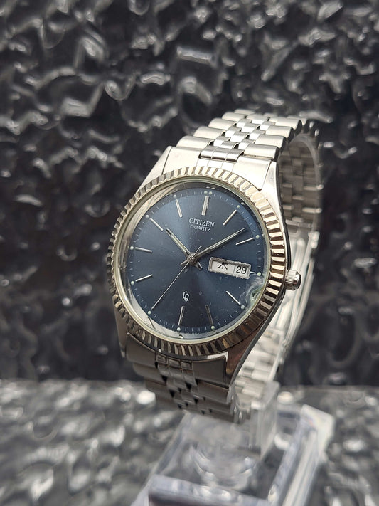 Citizen Fluted Bezel - Ref. 6100-S45393 - Blauwe Sunburst - Kanji