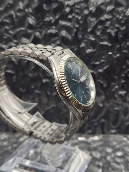 Citizen Fluted Bezel - Ref. 6100-S45393 - Blauwe Sunburst - Kanji