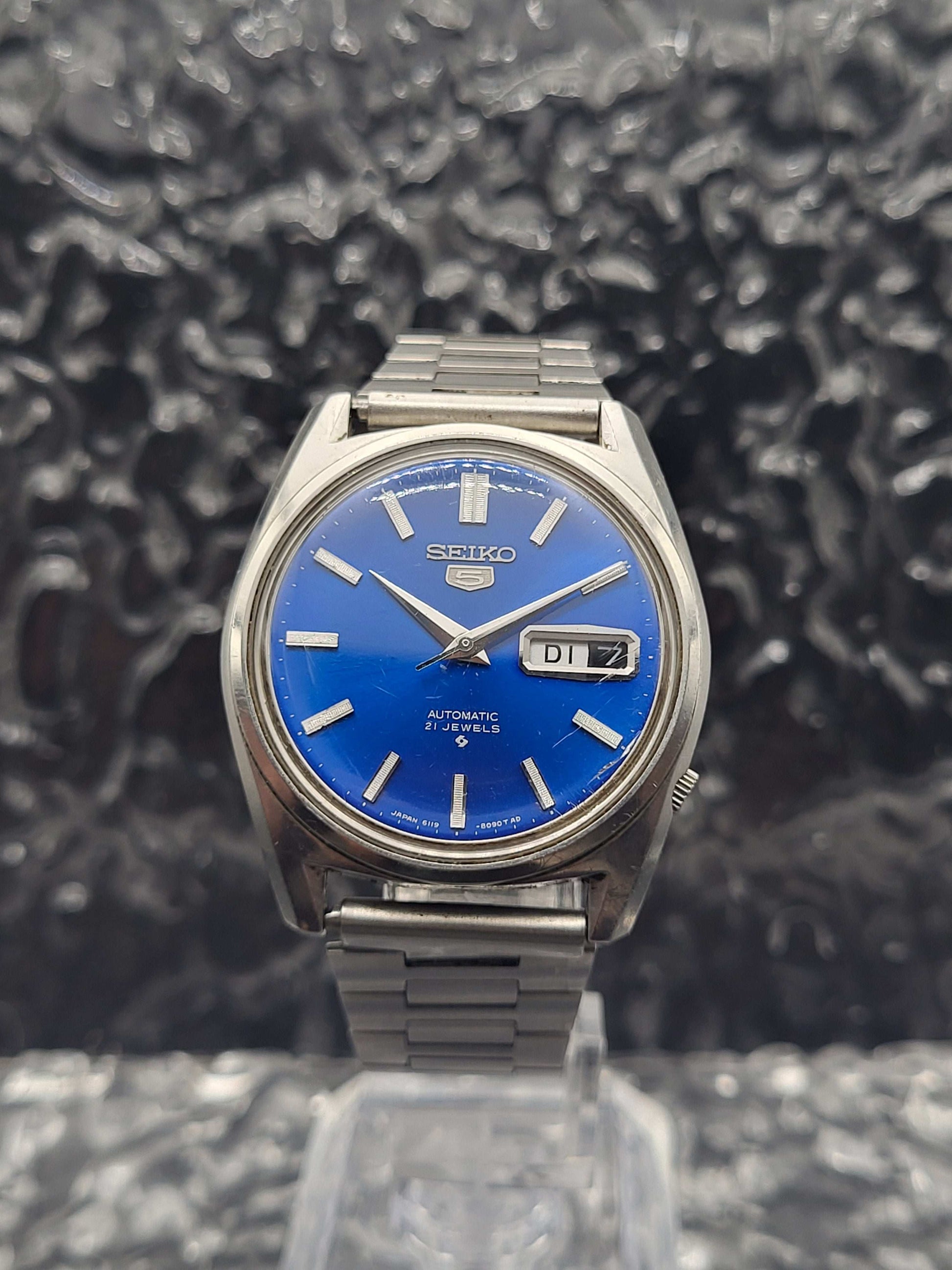 Seiko 5 - Ref. 6119-8093 - Automatic - Blue Dial - Dutch Day Disk