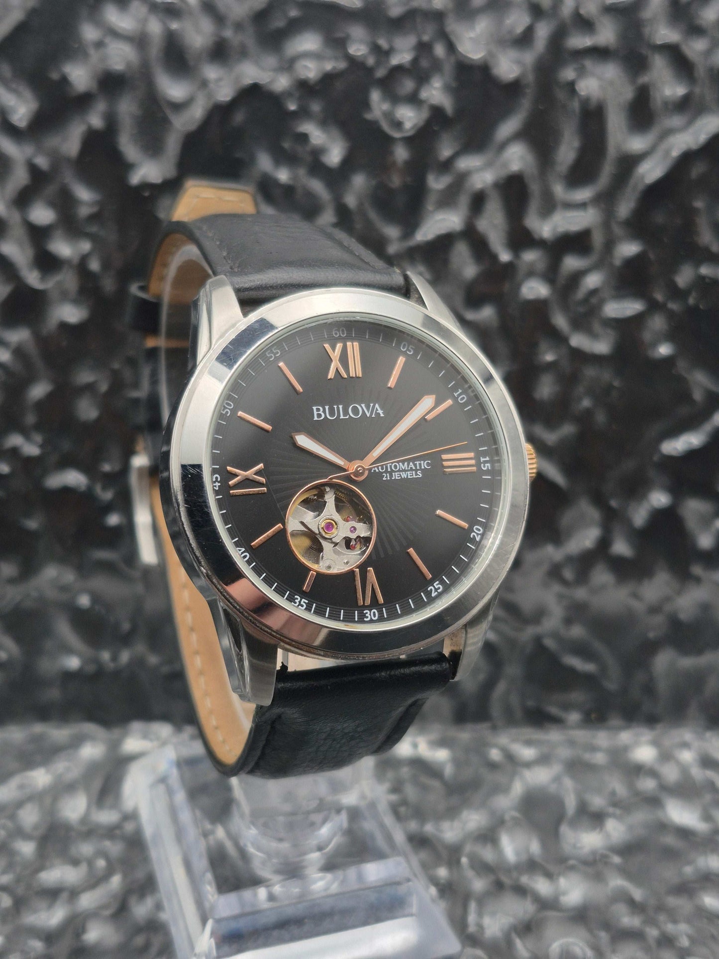 Bulova Marine Star Ref. 98A144 Two Tone Automatic Open Heart - Red Robin Watches