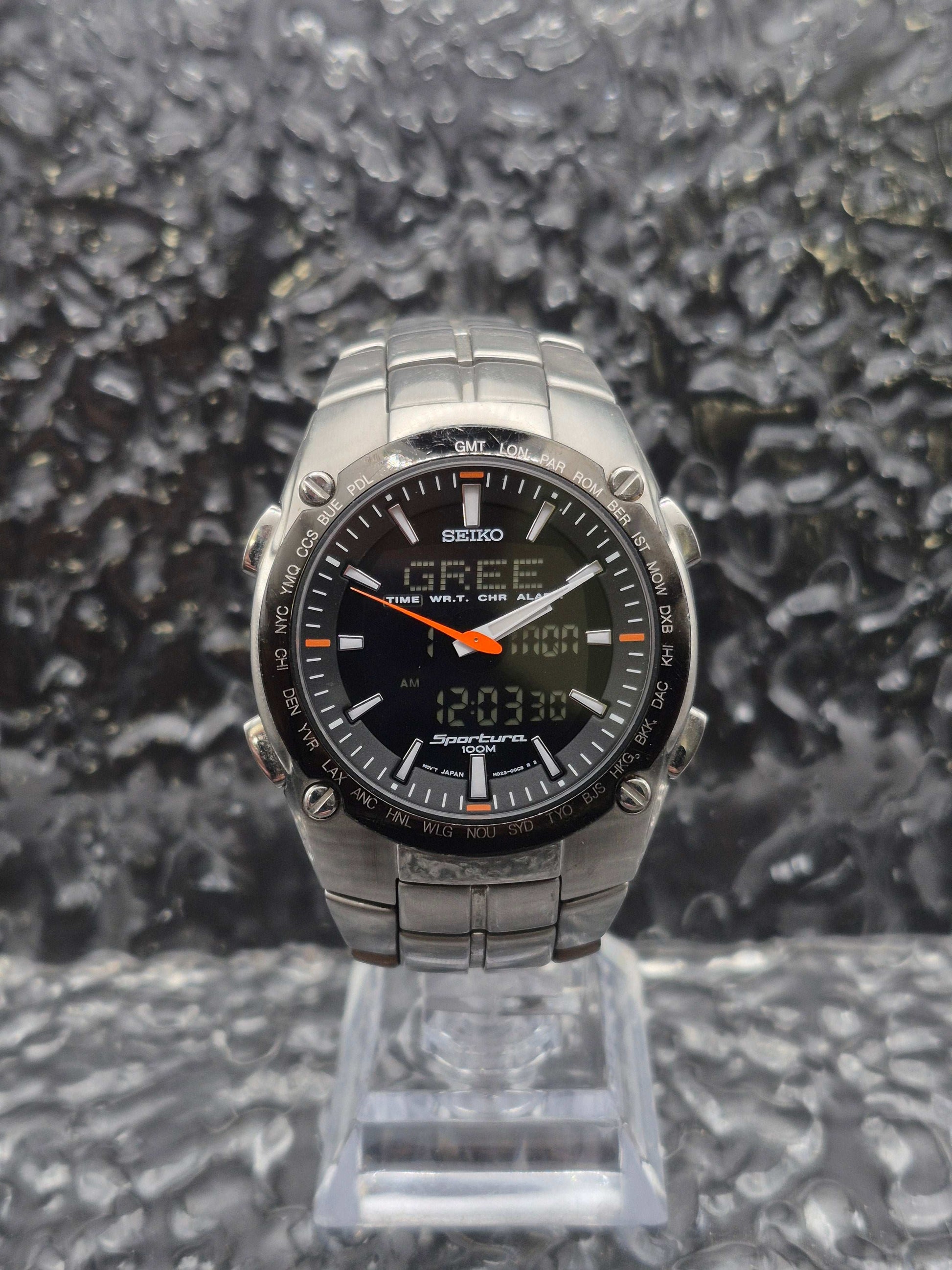 Seiko Sportura Ana-Digi Ref. H023-00C0 Multifunctional Quartz Boxed - Red Robin Watches