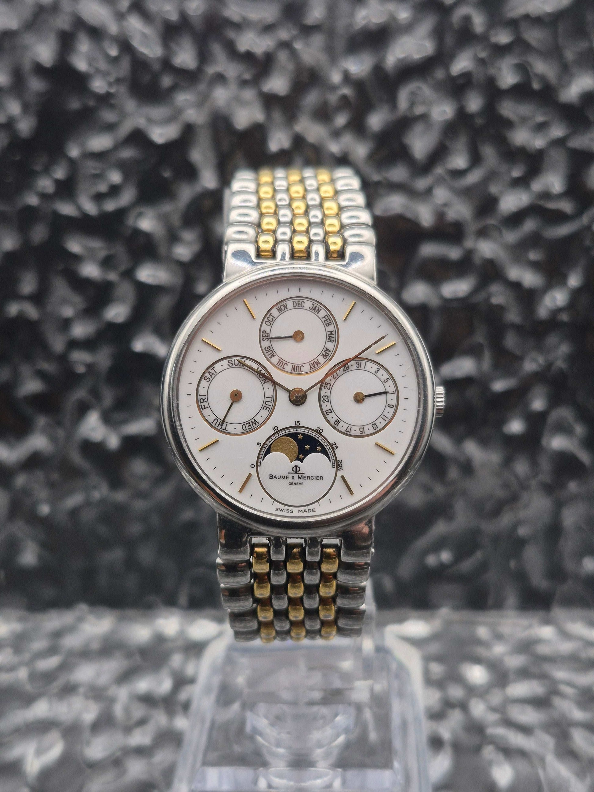 Baume Et Mercier Moonphase Triple Date Ref. 5134 Quartz BOR Bracelet