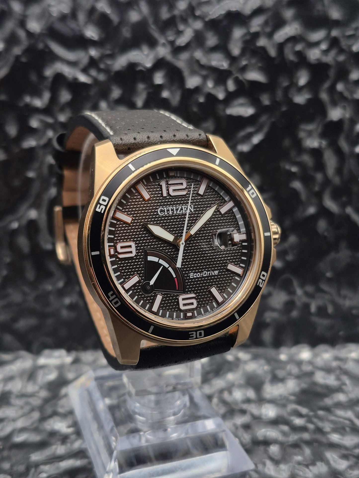 Citizen Eco-Drive Reserve Dial Ref. AW7033-16H Gold Tone Solar - Red Robin Watches