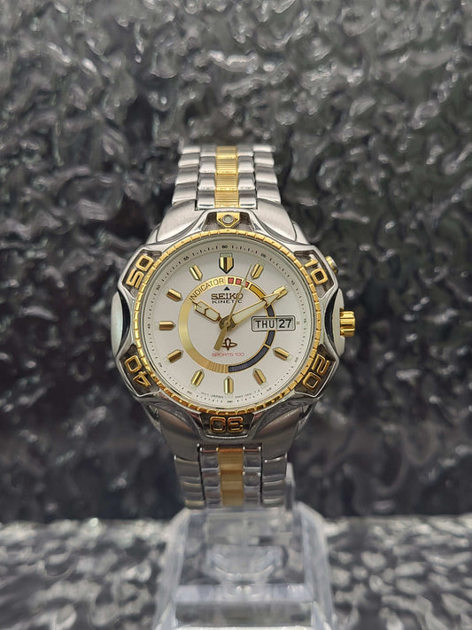 Seiko Kinetic Sports 100 - Ref. 5M43-0A39 - Day Date - Full Set