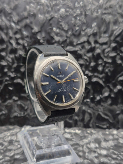 Enicar Sherpa 600 Ref. 160-34-02 Vintage Blue Dial Manual Wound - Red Robin Watches